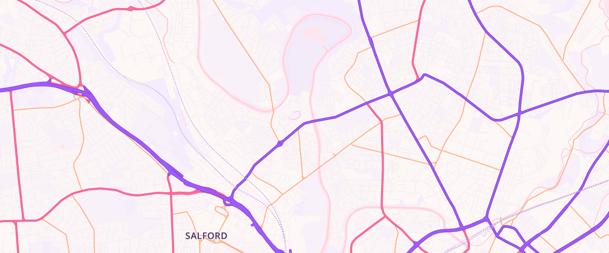 Map showing the location of Castle Irwell Service Station