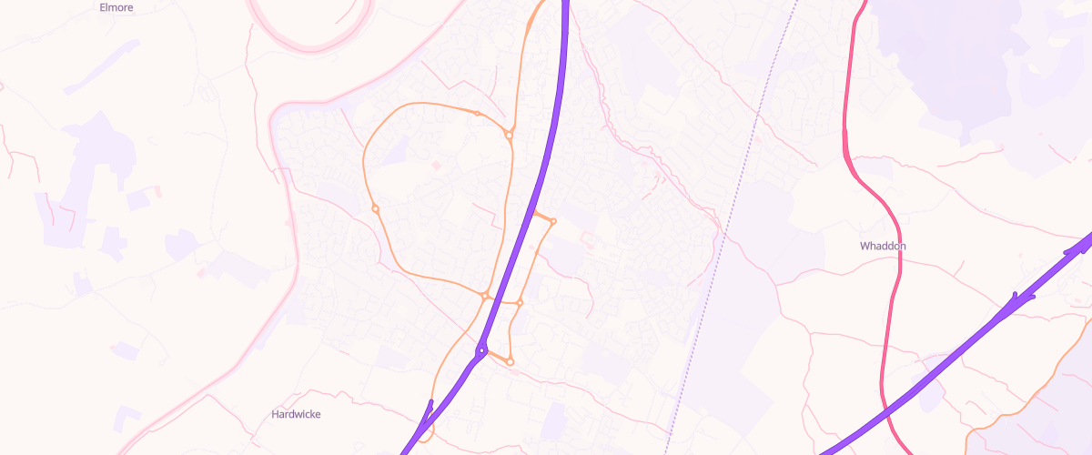 Map showing the location of Asda Quedgeley Supermarket