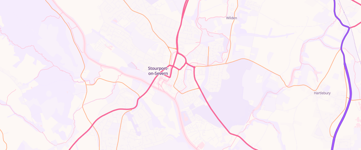 Map showing the location of Stourport Superstore Petrol Filling
