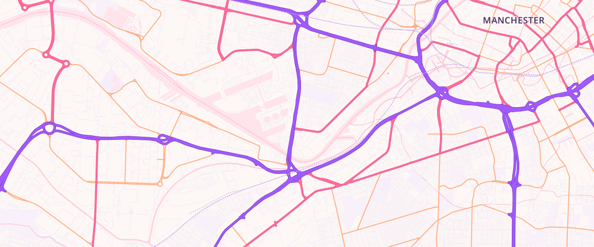 Map showing the location of Asda Salford Quays Express