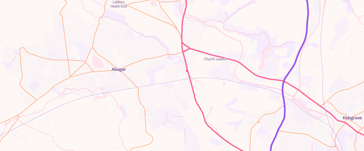 Map showing the location of Sainsburys Alsager