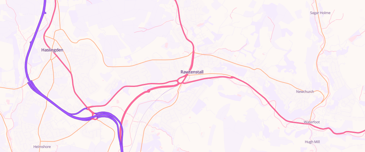 Map showing the location of Rawtenstall