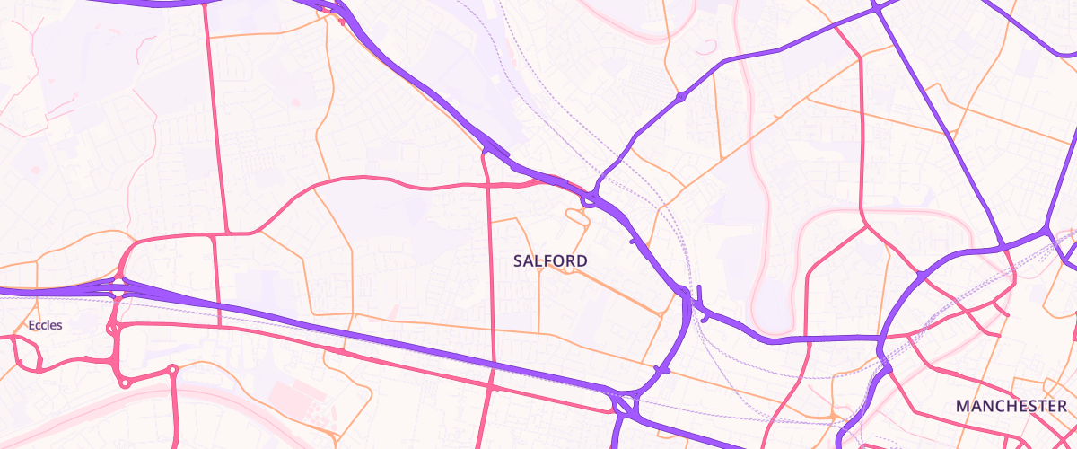 Map showing the location of Salford Extra Petrol Filling