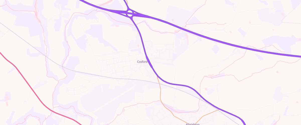 Map showing the location of Cosford Sf Connect