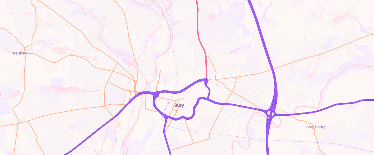 Map showing the location of Bury Superstore Petrol Filling