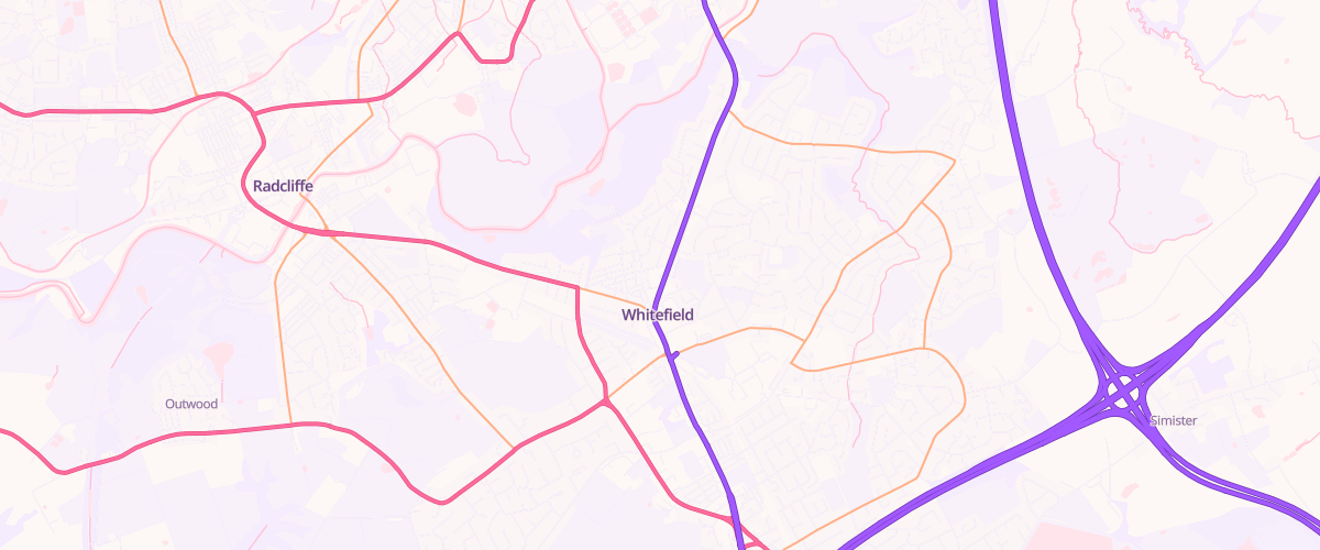 Map showing the location of Mfg Morrisons Whitefield