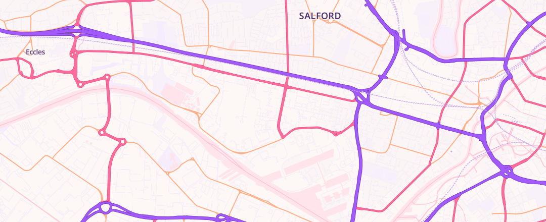 Map showing Langworthy Mot Centre, Salford