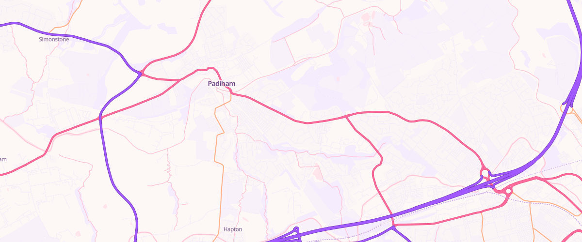 Map showing the location of Pgg Padiham