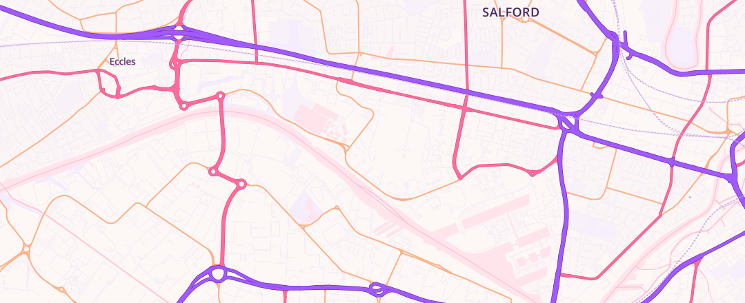 Map showing Wharf Motors, Salford