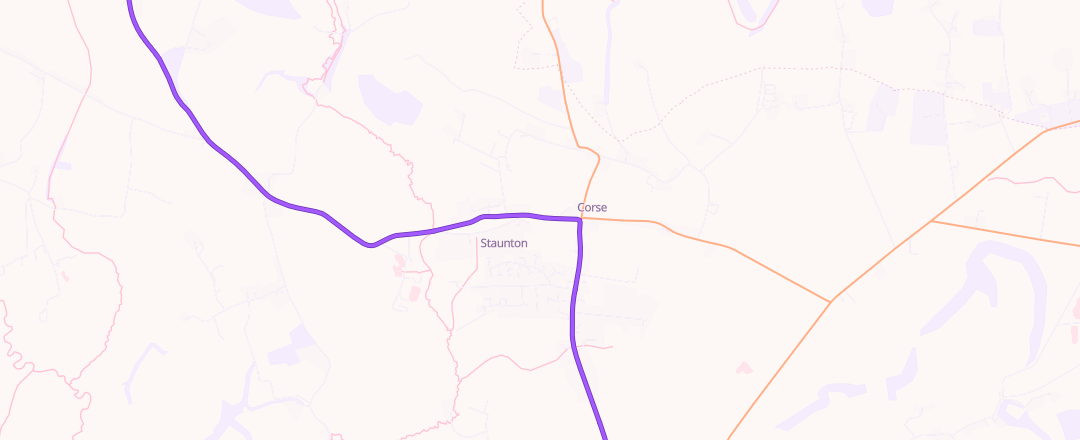 Map showing Staunton Cross Garage Ltd, Staunton