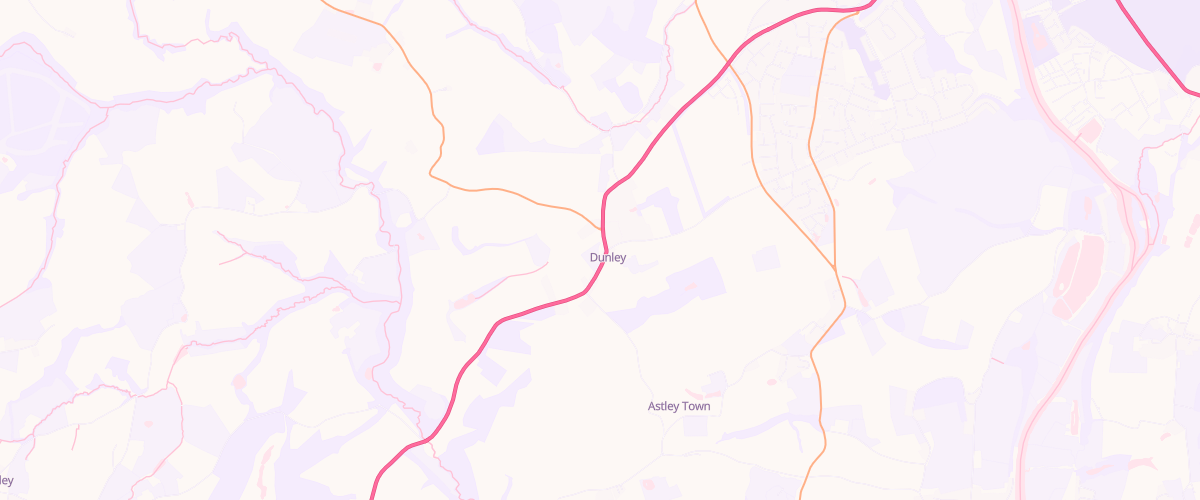 Map showing the location of Dunley Service Station