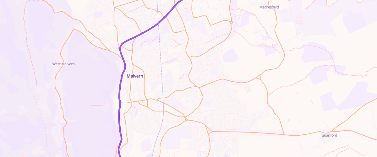 Map showing the location of Pj Nicholls Ltd Malvern