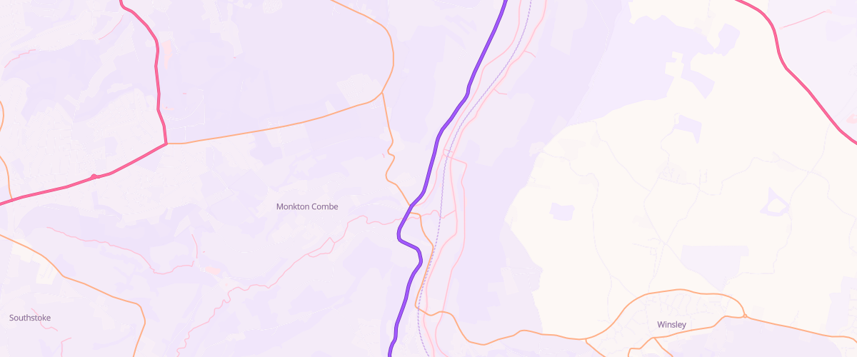 Map showing the location of Monkton Combe Garage