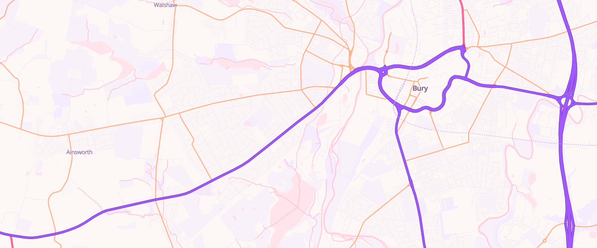 Map showing the location of Bury Esso Express