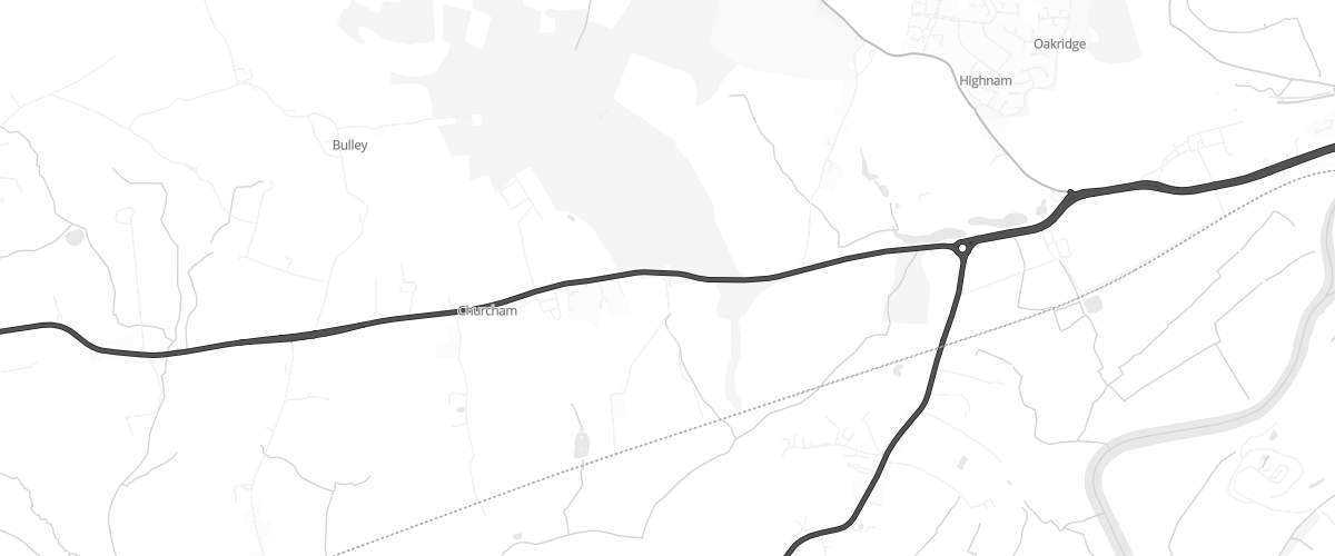 Map showing the location of Churcham Garage