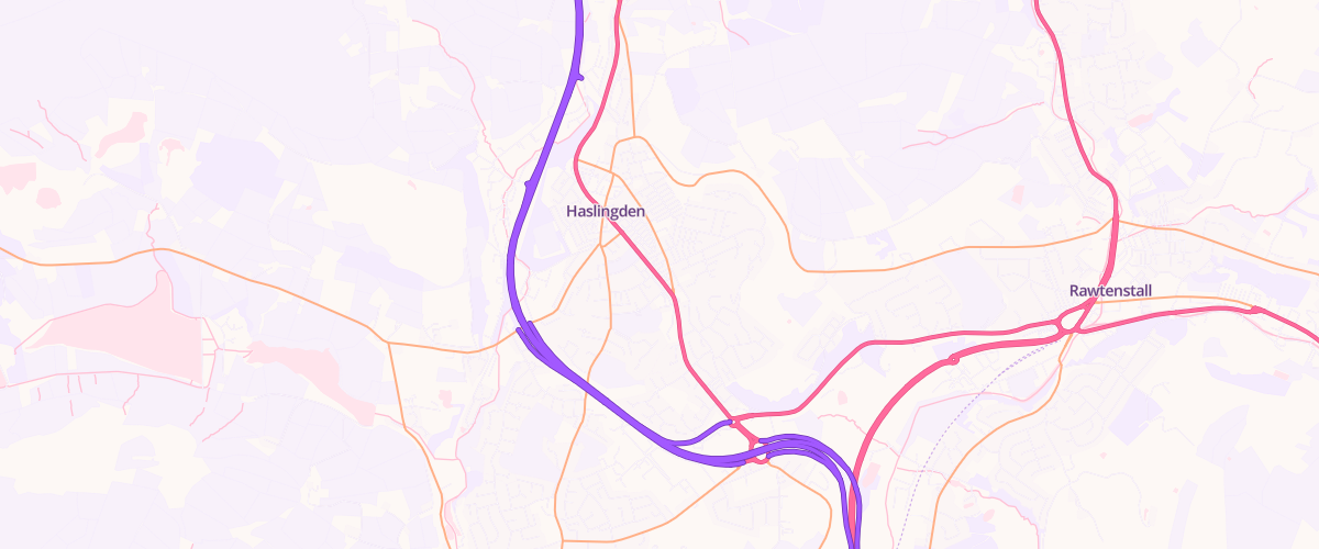 Map showing the location of Highshot Haslengden Service Station