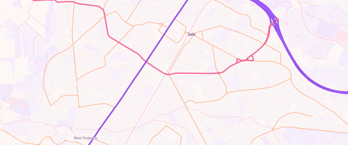 Map showing the location of Asda Sale Petrol Filling