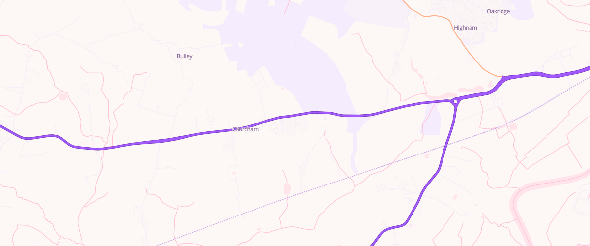 Map showing the location of Churcham Garage