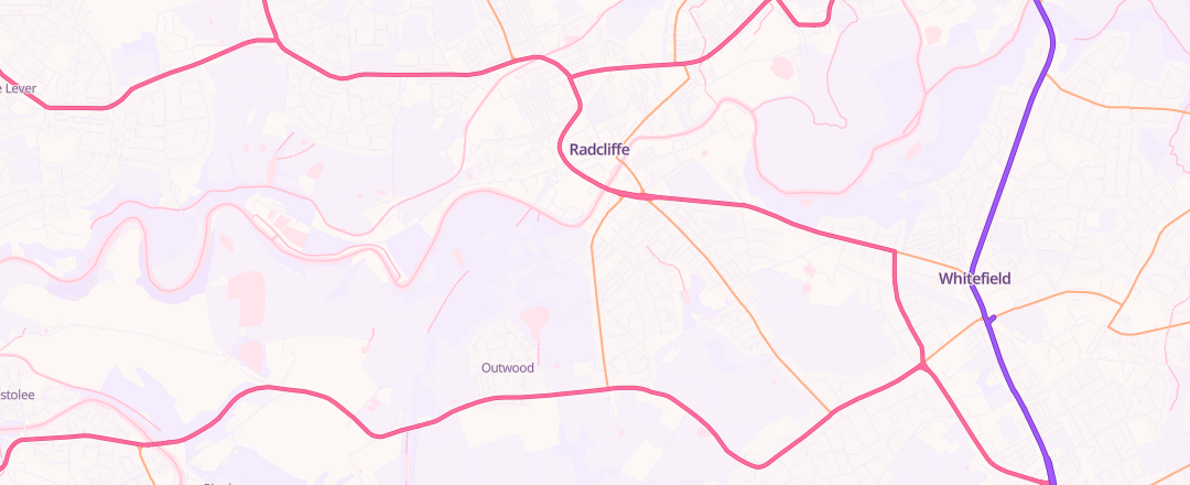 Map showing Motorhouse Mot Centre, Radcliffe