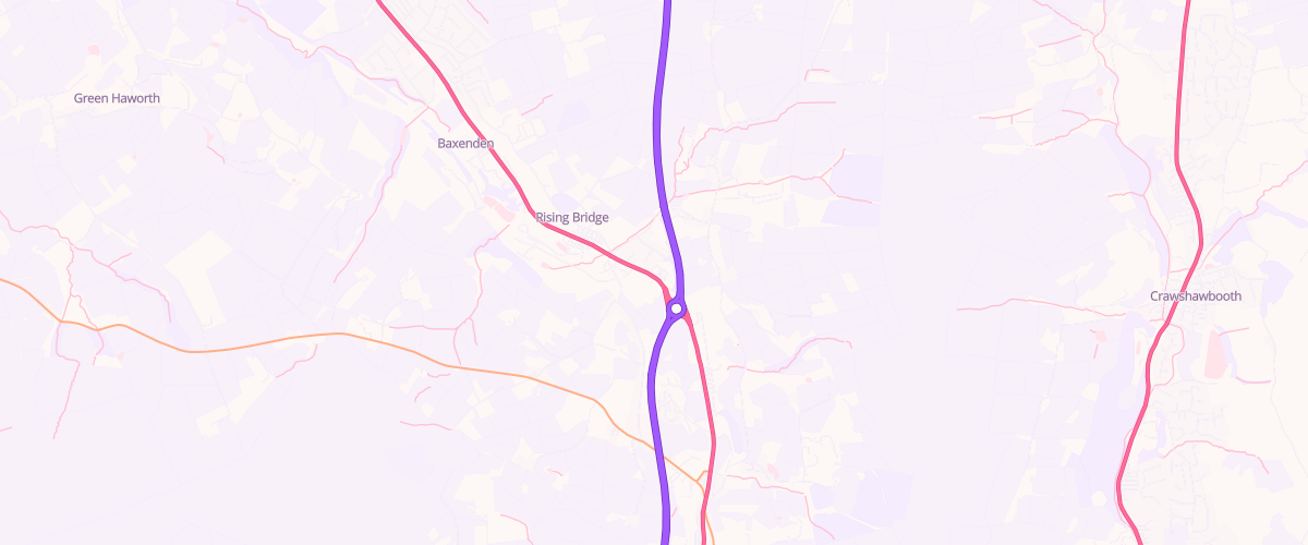 Map showing the location of Shell Rising Bridge