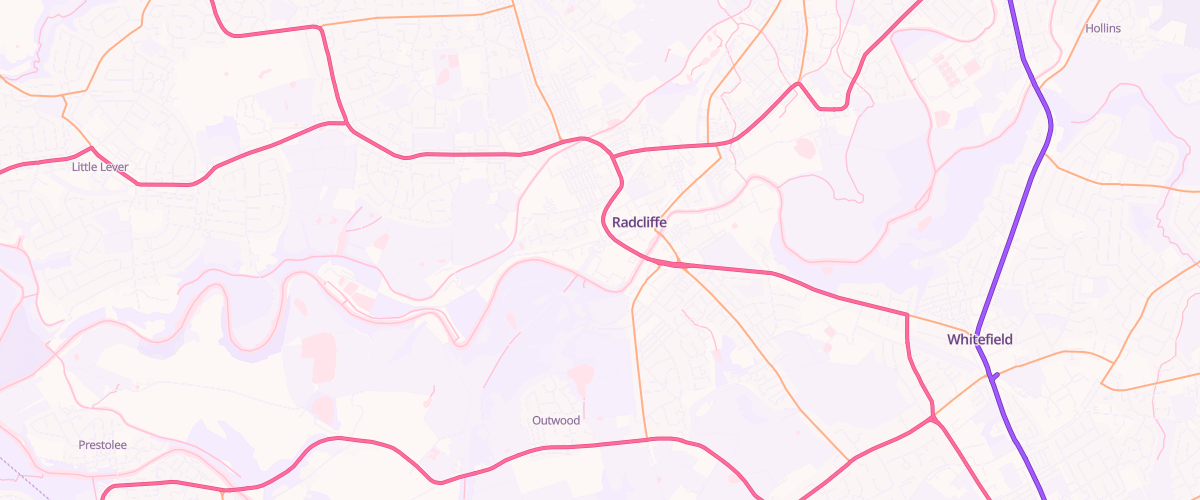 Map showing the location of Asda Radcliffe Superstore