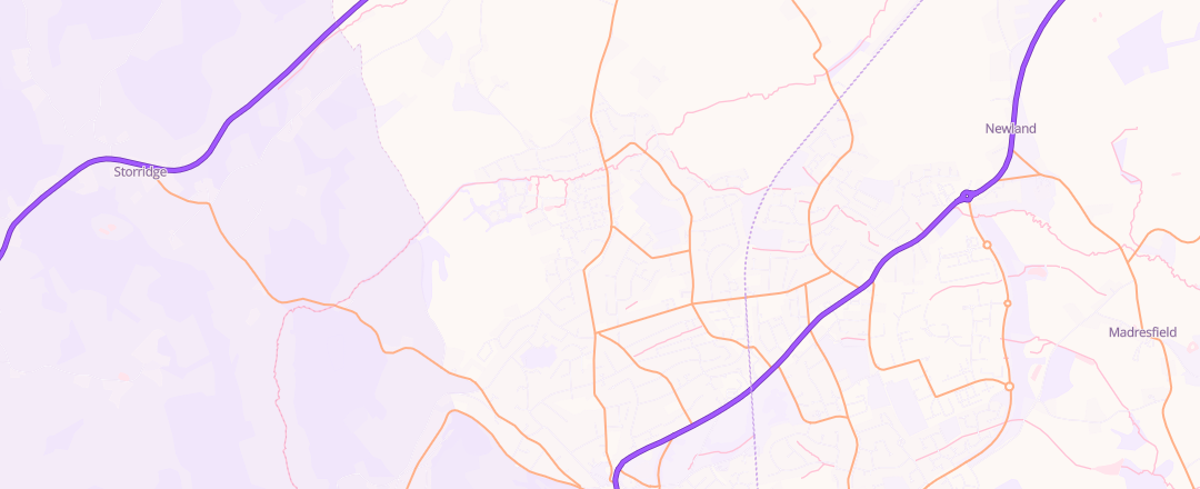 Map showing Hills Ford, Malvern