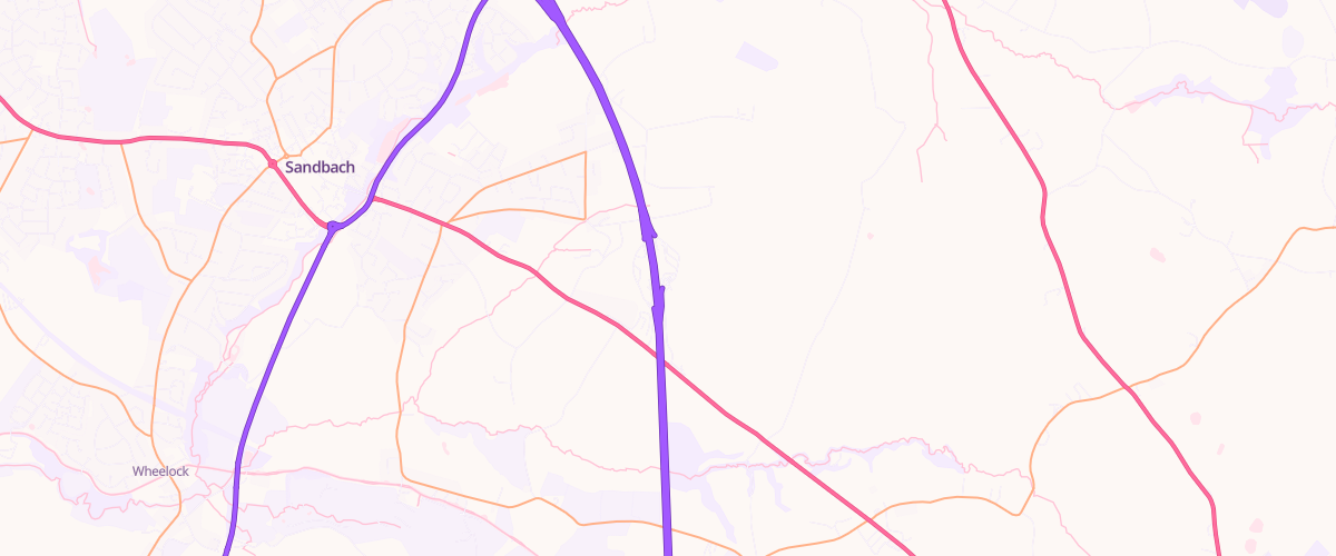 Map showing the location of Sandbach South Connect Mwsa