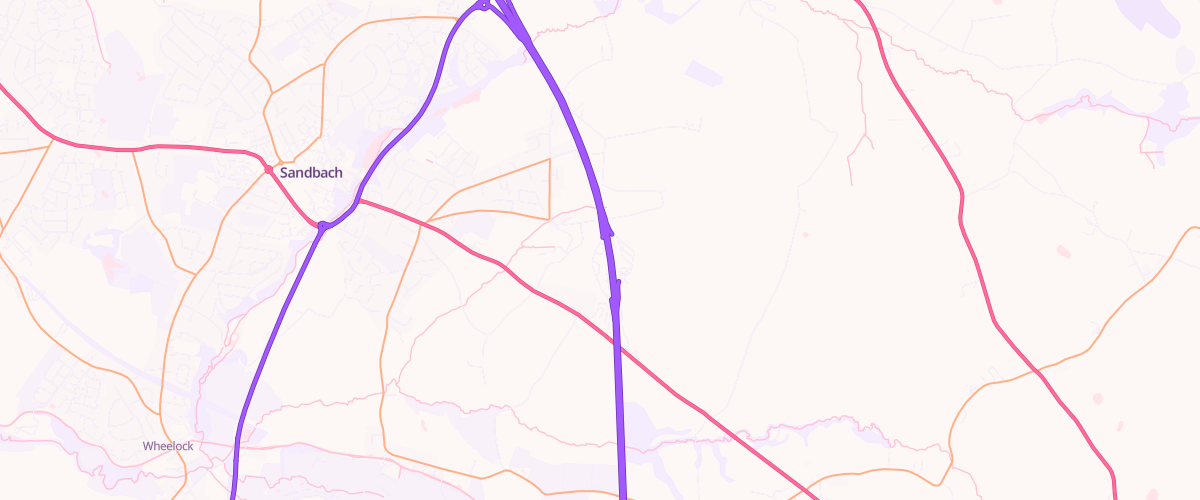 Map showing the location of Sandbach North Connect Mwsa