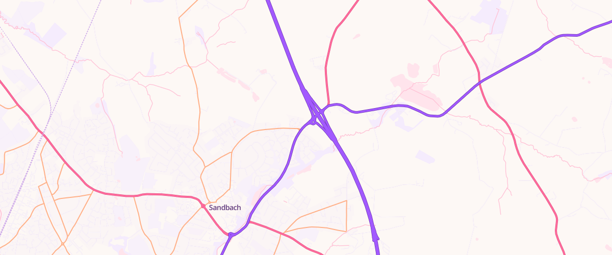 Map showing the location of Asda Sandbach Express Petrol