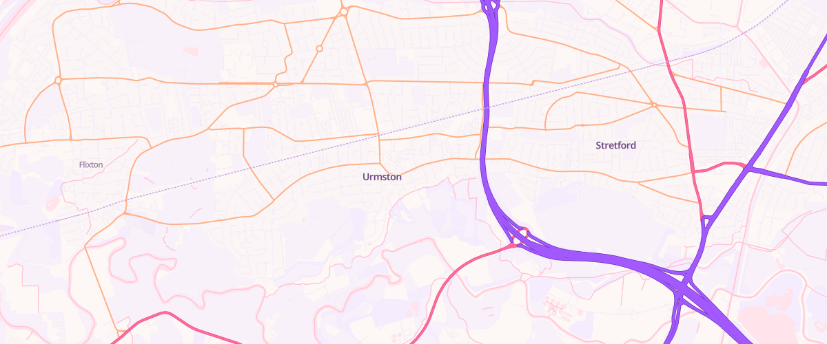 Map showing the location of Shell Urmston