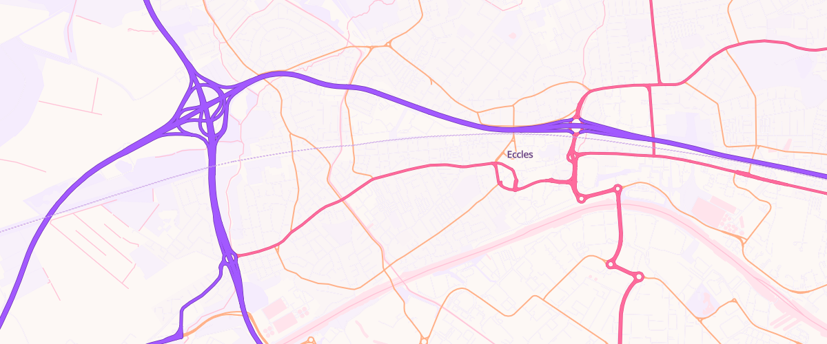 Map showing the location of Eccles Esso Express