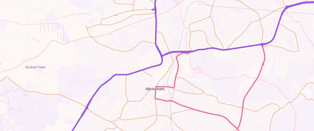 Map showing the location of Asda Altrincham Express Petrol