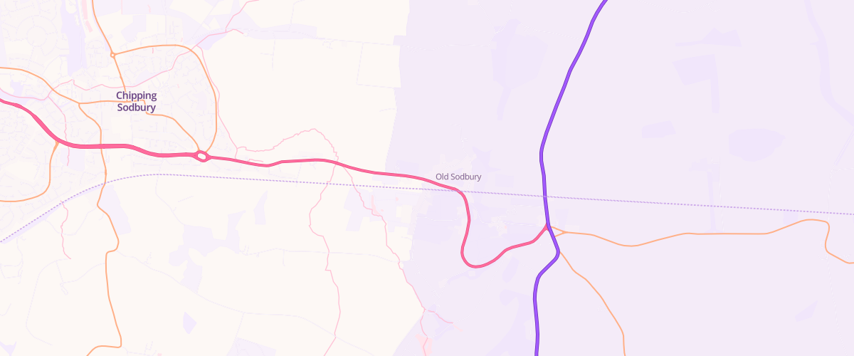 Map showing the location of Cotswold Service Station