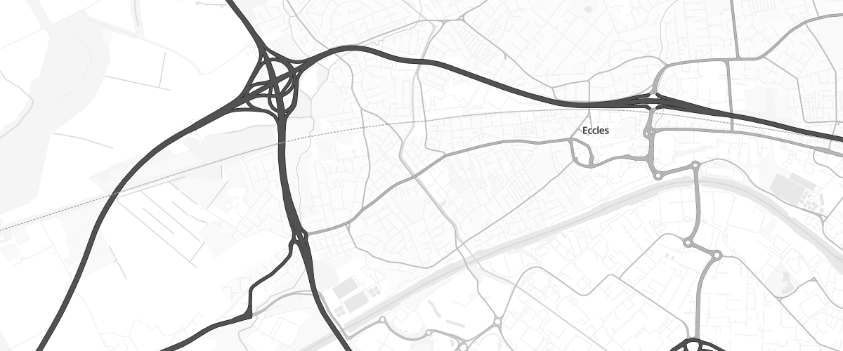 Map showing the location of Eccles Esso Express