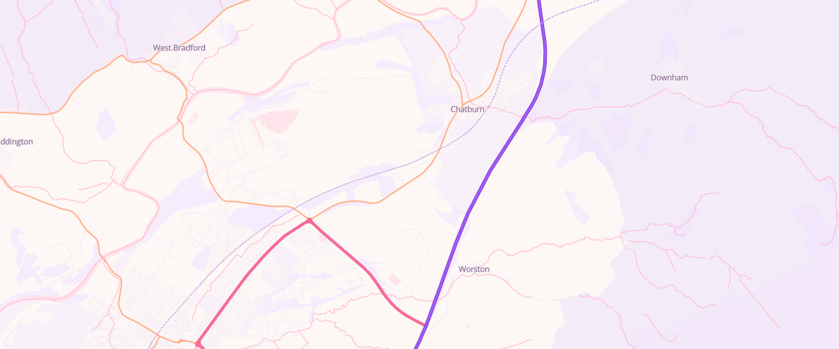 Map showing the location of Chatburn Fuel Express Automat