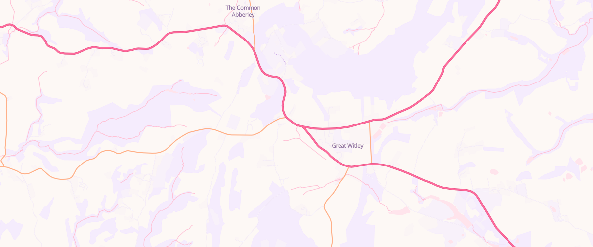 Map showing the location of Asda Great Witley Express
