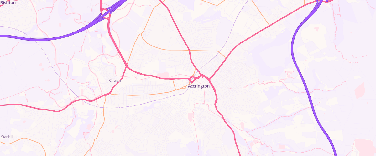 Map showing the location of Mfg Accrington