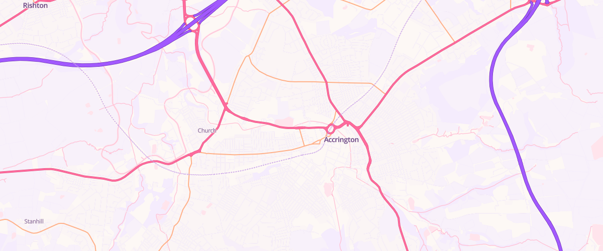 Map showing the location of Asda Accrington Superstore
