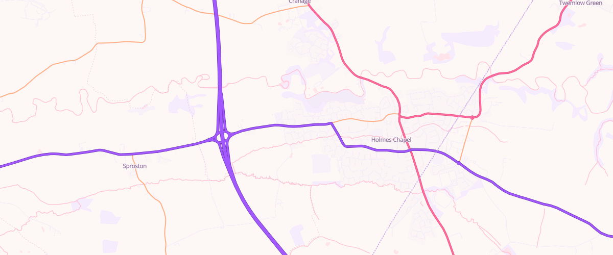 Map showing the location of Asda Holmes Chapel Express