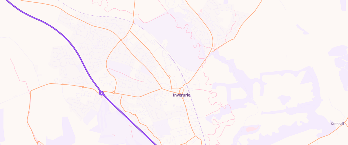 Map showing the location of Inverurie Harlaw Rd Extra