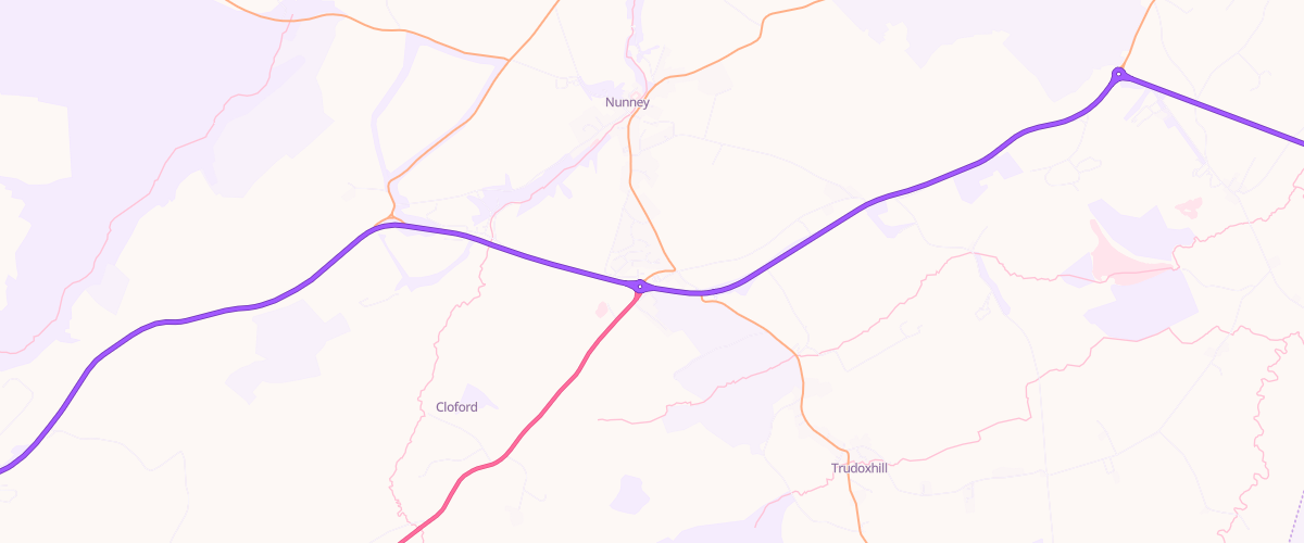 Map showing the location of Asda Nunney Catch Express