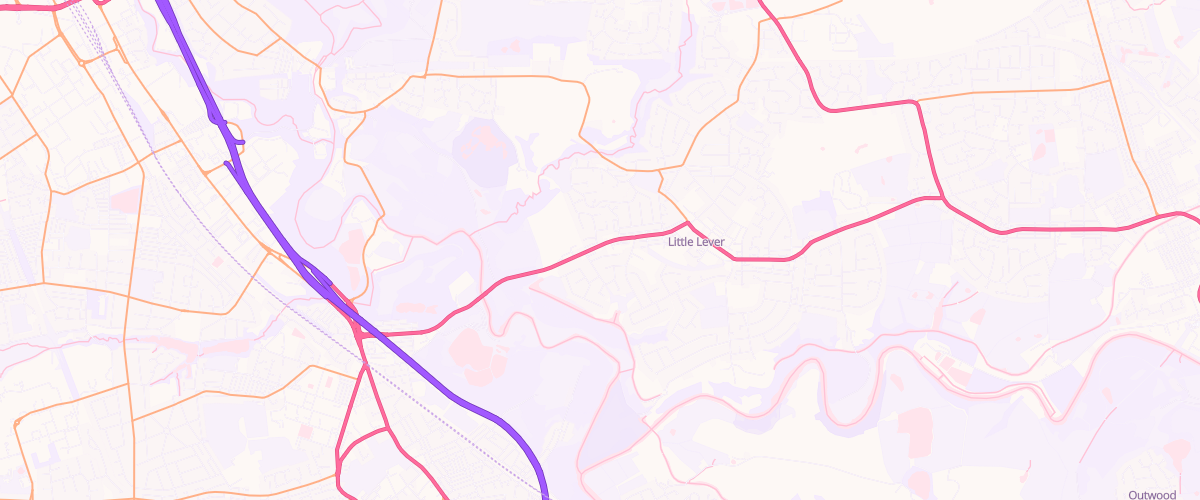 Map showing the location of Little Lever Filling Station
