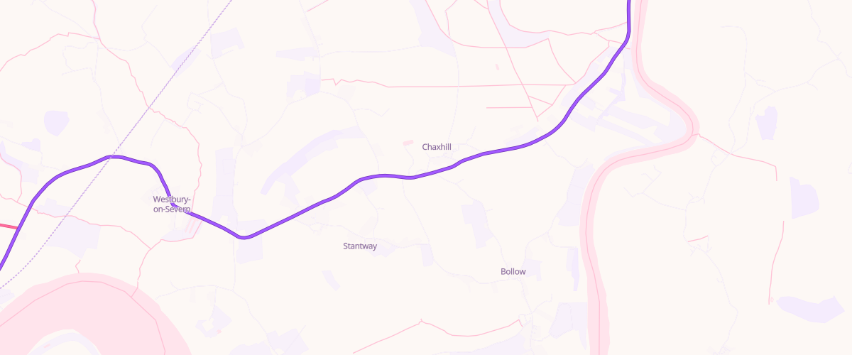Map showing the location of Chaxhill Service Station