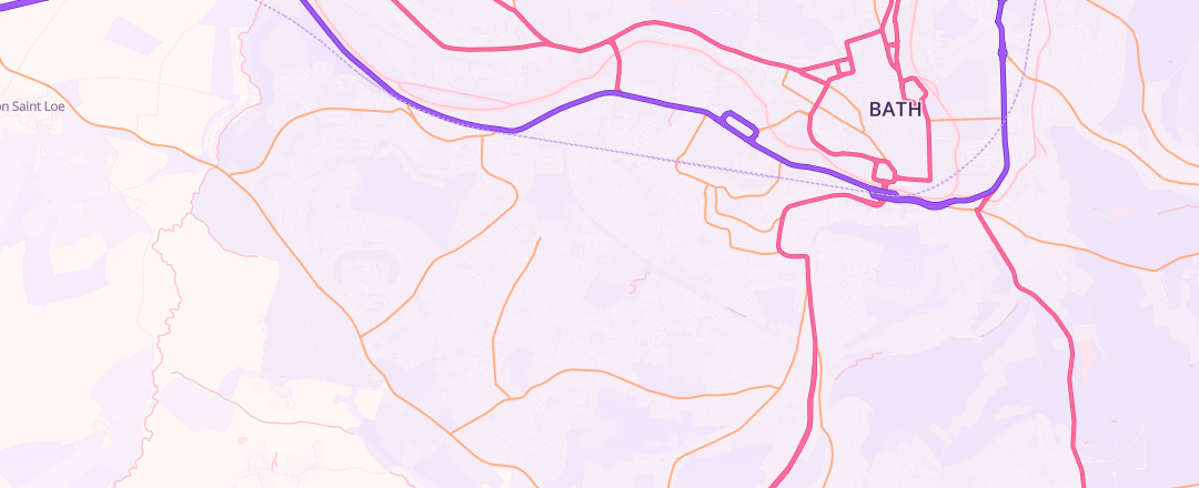 Map showing The Garage, Bath