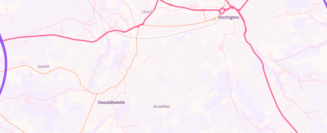Map showing Sam Autos, Accrington