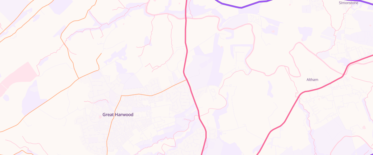 Map showing the location of Harwood Bar Garage