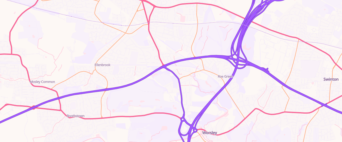 Map showing the location of Asda Worsley Express Petrol