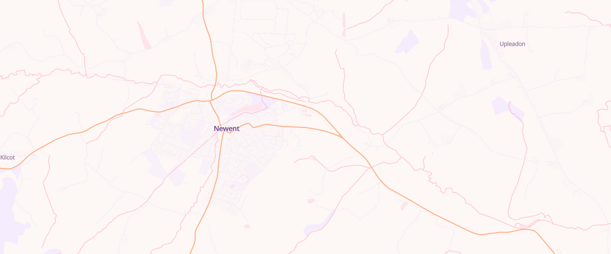 Map showing the location of Newent Fuel Express Automat