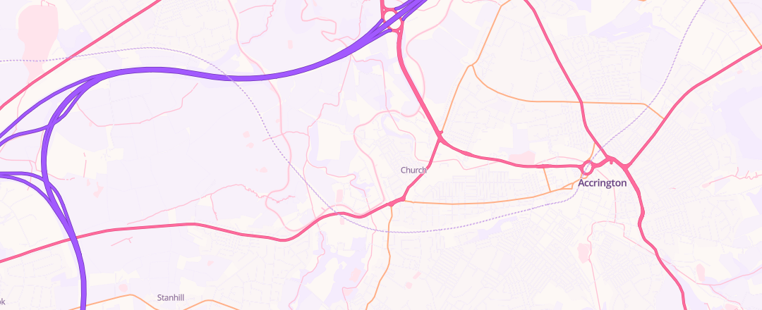 Map showing Hyndburn Borough Council, Accrington