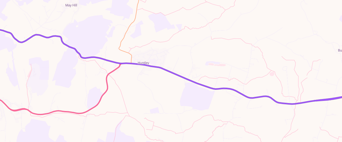 Map showing the location of Huntley Services